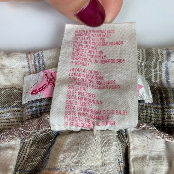 Nori Juniors Gray/Tan Plaid Shorts 100% Cotton - Picture 7 of 12